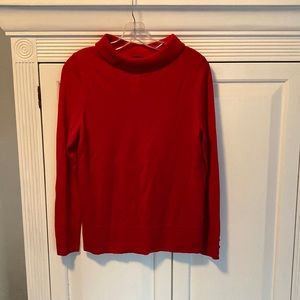 Talbots cherry red merino wool lightweight sweater size medium NWT